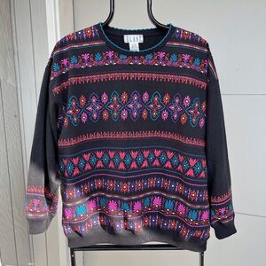 Vintage 80s Blast Plus Size 2X Graphic Crewneck Sweater dia los muertos Vibes